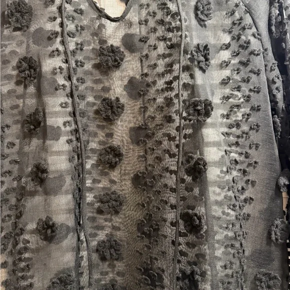 Zara Black Sheer Blouse Size Large - Picture 3 of 3